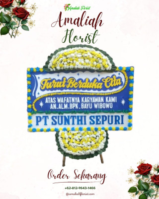 Papan Bunga Duka di Carita